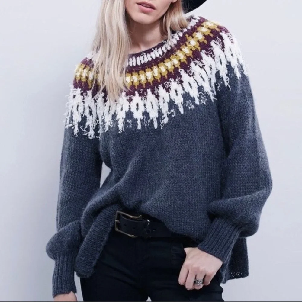 Free People | Baltic Fairisle Cozy Folk Sweater S - Picture 1 of 10